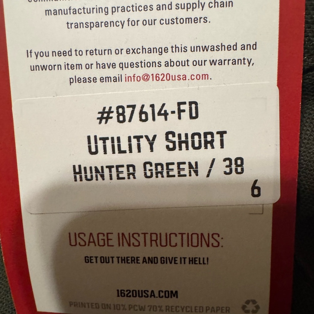 1620 work shorts